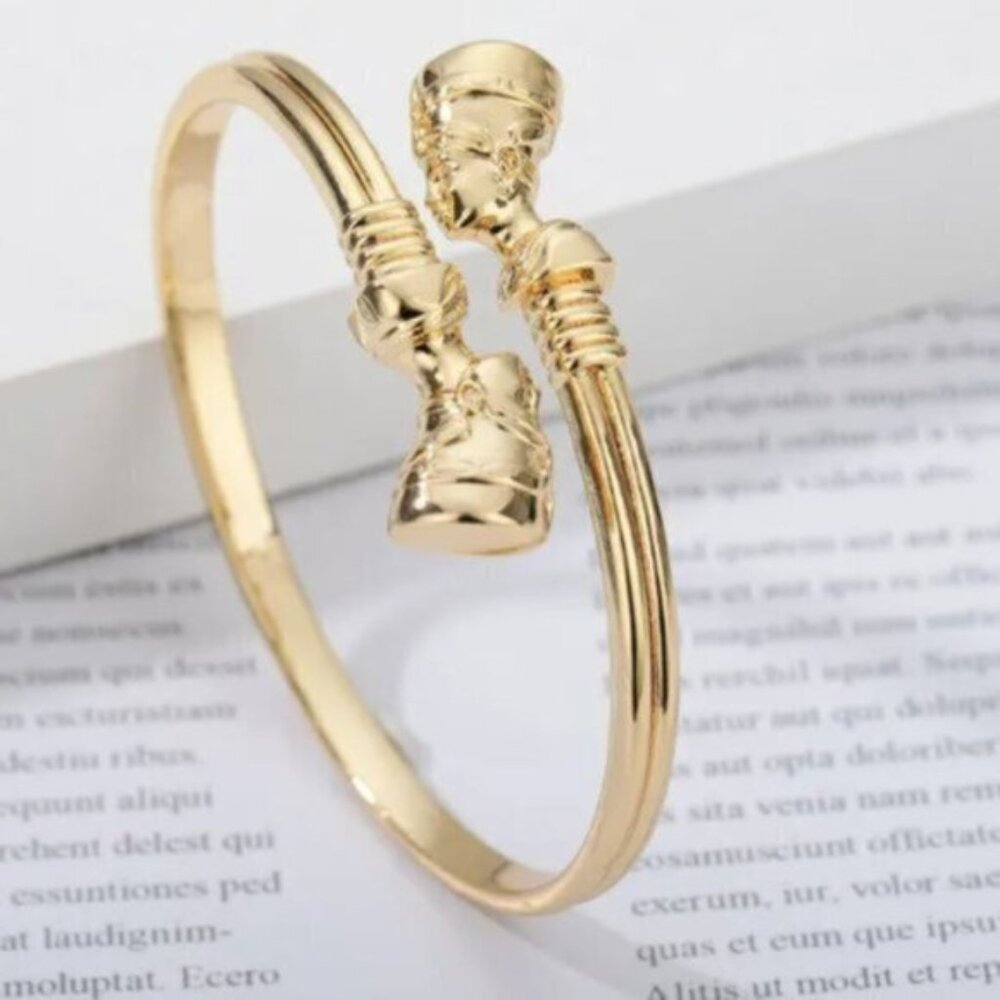 Egyptian Queen Nefertiti Bangles African Gold Bracelet